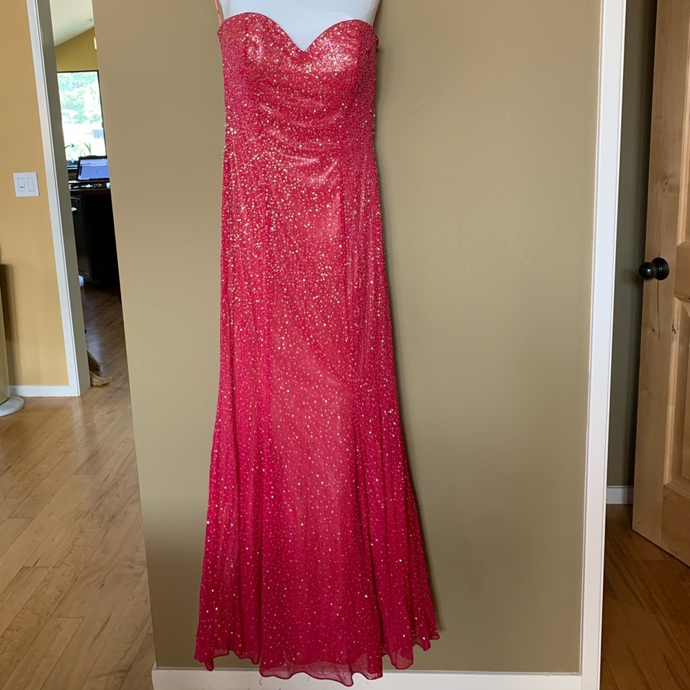 Jovani Full Length Magenta Pink Dress
